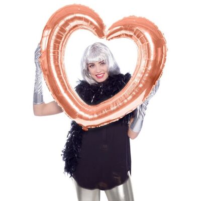 Rubies Rose gold heart frame foil balloon 80 cm Rubies Rose gold heart frame foil balloon 80 cm