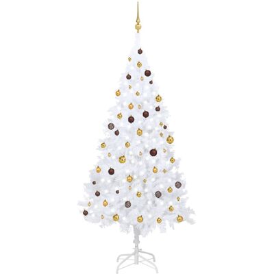 vidaXL - Pre-lit Christmas Tree 240 cm - White - Tree vidaXL - Pre-lit Christmas Tree 240 cm - White - Tree