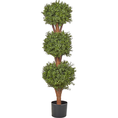 Beliani Artificial Potted Buxus Ball Tree - Artificial Plant for Indoor Outdoor Garden Beliani Artificial Potted Buxus Ball Tree - Artificial Plant for Indoor Outdoor Garden