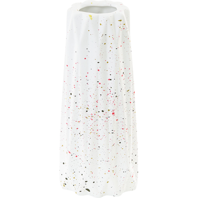 Beliani Flower Vase AMALIADA Handmade Ceramic 24 cm White Beliani Flower Vase AMALIADA Handmade Ceramic 24 cm White