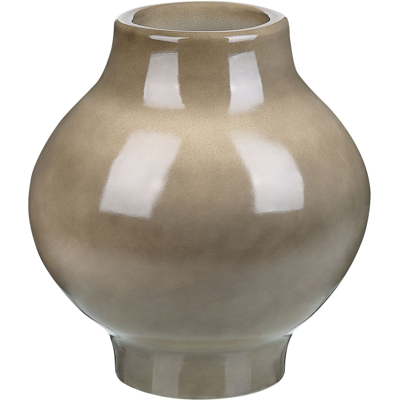 Beliani Taupe Handmade Ceramic Flower Vase - 31 cm - Vase Beliani Taupe Handmade Ceramic Flower Vase - 31 cm - Vase
