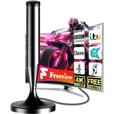 Bigefeixu 2025 Upgraded Indoor TV Aerial - 360+ Mile Range Freeview HD Antenna for 4K/1080 Bigefeixu 2025 Upgraded Indoor TV Aerial - 360+ Mile Range Freeview HD Antenna for 4K/1080