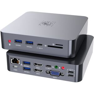 GreenZech 18-In-1 Dual USB-C HUB Docking Station Adapter With Dual 4K HDMI Display RJ45 Ne GreenZech 18-In-1 Dual USB-C HUB Docking Station Adapter With Dual 4K HDMI Display RJ45 Ne