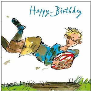 Woodmansterne Male Birthday Card - Quentin Blake - Rugby Star Woodmansterne Male Birthday Card - Quentin Blake - Rugby Star