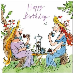 Woodmansterne Female Birthday Card - Quentin Blake - Tea Party (WDM6002) Woodmansterne Female Birthday Card - Quentin Blake - Tea Party (WDM6002)