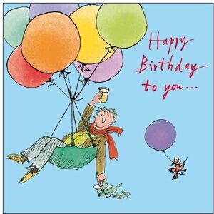 Woodmansterne Greeting Card (WDM9321) Male Birthday - Quentin Blake - Man in Balloon Parachute Woodmansterne Greeting Card (WDM9321) Male Birthday - Quentin Blake - Man in Balloon Parachute