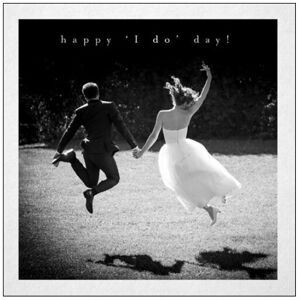 Woodmansterne Happy I Do Day Black & White Photo Art Wedding Greeting Card Woodmansterne Happy I Do Day Black & White Photo Art Wedding Greeting Card
