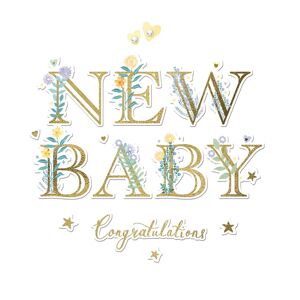 Woodmansterne Congratulations Embossed Gold Foiled New Baby Greeting Card Espoir Range Cards Woodmansterne Congratulations Embossed Gold Foiled New Baby Greeting Card Espoir Range Cards