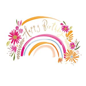 Woodmansterne Birthday Rainbow Pretty Gold Foiled Birthday Greeting Card Pink Range Cards Woodmansterne Birthday Rainbow Pretty Gold Foiled Birthday Greeting Card Pink Range Cards