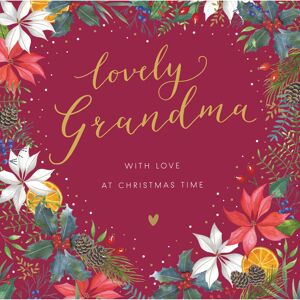 Woodmansterne Lovely Grandma Wreath with Love at Christmas Card - Purple Floral Xmas Card Woodmansterne Lovely Grandma Wreath with Love at Christmas Card - Purple Floral Xmas Card