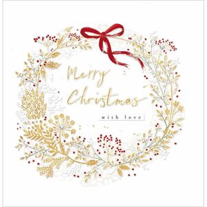 Woodmansterne Traditional Floral Wreath Merry Christmas Card – Gem detailed Luxury Card Woodmansterne Traditional Floral Wreath Merry Christmas Card – Gem detailed Luxury Card