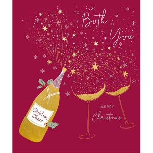 Woodmansterne Christmas Cheer To Both of You Card - Fun Peach and Prosecco Greeting Card Woodmansterne Christmas Cheer To Both of You Card - Fun Peach and Prosecco Greeting Card