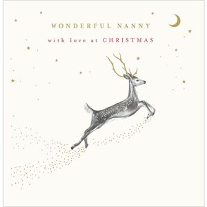 Woodmansterne Wonderful Nanny Prancing Deer Foiled Christmas Card Xmas Greeting Cards Woodmansterne Wonderful Nanny Prancing Deer Foiled Christmas Card Xmas Greeting Cards