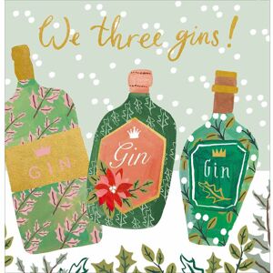 Woodmansterne We Three Gins! Gin Bottles Foiled Christmas Greeting Card Art Xmas Cards Woodmansterne We Three Gins! Gin Bottles Foiled Christmas Greeting Card Art Xmas Cards