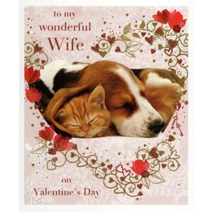Woodmansterne Wonderful Wife Dog & Cat Valentine's Greeting Card Beautiful Valentines Cards Woodmansterne Wonderful Wife Dog & Cat Valentine's Greeting Card Beautiful Valentines Cards