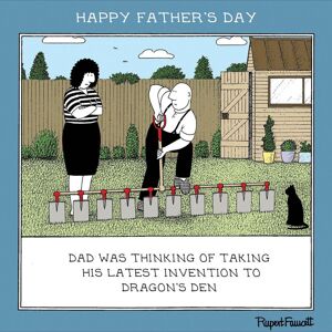 Woodmansterne Taking His Invention on Dragon's Den Funny Fred Father's Day Card Greeting Cards Woodmansterne Taking His Invention on Dragon's Den Funny Fred Father's Day Card Greeting Cards