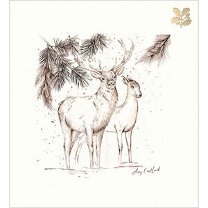 Woodmansterne Pack of 5 National Trust Stag & Doe Charity Christmas Cards Foiled Xmas Cards Woodmansterne Pack of 5 National Trust Stag & Doe Charity Christmas Cards Foiled Xmas Cards