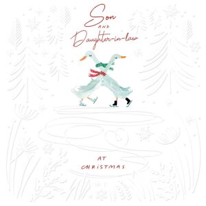 Woodmansterne Son & Daughter-in-Law Festive Geese Skating Christmas Card Xmas Greeting Cards Woodmansterne Son & Daughter-in-Law Festive Geese Skating Christmas Card Xmas Greeting Cards