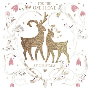 Woodmansterne For The One I Love Gold Foiled Xmas Reindeer Christmas Card Xmas Greeting Cards Woodmansterne For The One I Love Gold Foiled Xmas Reindeer Christmas Card Xmas Greeting Cards