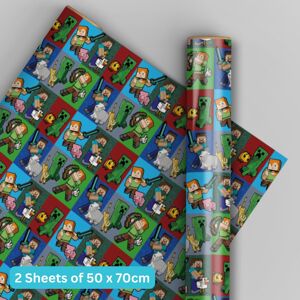 Birthday Wrapping Paper, Minecraft Gift Wrap, 2 Sheets & 2 Tags Birthday Wrapping Paper, Minecraft Gift Wrap, 2 Sheets & 2 Tags