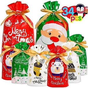 SULOLI Christmas Gift Bags Multipack,34PCS Christmas Present Bags Christmas Wrapping Ba SULOLI Christmas Gift Bags Multipack,34PCS Christmas Present Bags Christmas Wrapping Ba