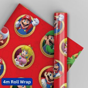 Super Mario Bros Wrapping Paper 4m Roll - Official Gift Wrap, MWW02 Super Mario Bros Wrapping Paper 4m Roll - Official Gift Wrap, MWW02