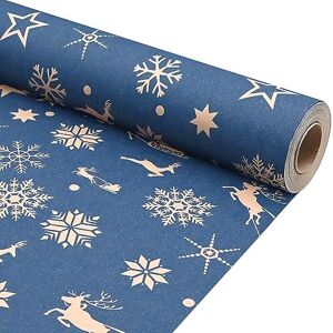 43cm *15m Christmas Kraft Paper Roll,Topeedy Recyclable Blue Gift Wrapping Paper 43cm *15m Christmas Kraft Paper Roll,Topeedy Recyclable Blue Gift Wrapping Paper