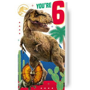 Jurassic World Age 6 Birthday Card Jurassic World Age 6 Birthday Card