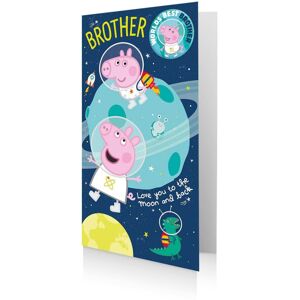 Peppa Pig Brother Birthday Card & Badge Peppa Pig Brother Birthday Card & Badge