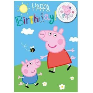 Peppa Pig Happy Birthday Card & Badge Peppa Pig Happy Birthday Card & Badge