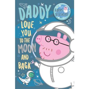 Peppa Pig Daddy Birthday Card with badge Peppa Pig Daddy Birthday Card with badge
