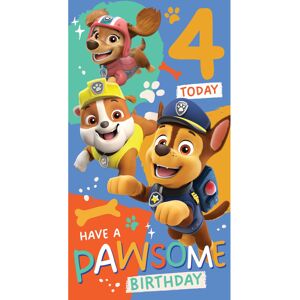 Paw Patrol Age 4 Sticker Birthday Card Paw Patrol Age 4 Sticker Birthday Card