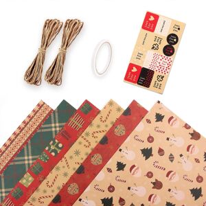 Unbranded (As show, One size) New Christmas gift wrapping paper retro yellow kraft paper g Unbranded (As show, One size) New Christmas gift wrapping paper retro yellow kraft paper g