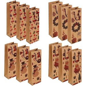 Unbranded (As show, One size) Canvas Bottle Wine Bags 12 x Christmas Wine Wrapping Bags wi Unbranded (As show, One size) Canvas Bottle Wine Bags 12 x Christmas Wine Wrapping Bags wi