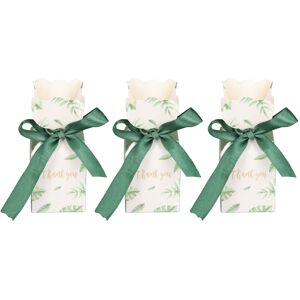 Unbranded 50 Sets Green Gift Boxes with Ribbon - Leaf Pattern Candy Boxes for Gift Packagi Unbranded 50 Sets Green Gift Boxes with Ribbon - Leaf Pattern Candy Boxes for Gift Packagi