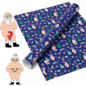Shop4allsorts Rude Santa Christmas Wrapping Paper Roll Blue Funny Novelty 15m x 50cm Shop4allsorts Rude Santa Christmas Wrapping Paper Roll Blue Funny Novelty 15m x 50cm