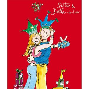 Woodmansterne Quentin Blake Sister & Brother-In-Law Christmas Card Festive Xmas Greetings Woodmansterne Quentin Blake Sister & Brother-In-Law Christmas Card Festive Xmas Greetings