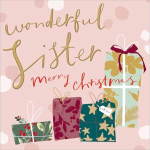 Woodmansterne Wonderful Sister Christmas Card Gold Foiled Wrapped Presents Xmas Greetings Woodmansterne Wonderful Sister Christmas Card Gold Foiled Wrapped Presents Xmas Greetings