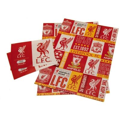Liverpool FC Liverpool F.C. Official Liverpool Football Club Gift Wrapping Paper, Includes 2 Liverpool FC Liverpool F.C. Official Liverpool Football Club Gift Wrapping Paper, Includes 2