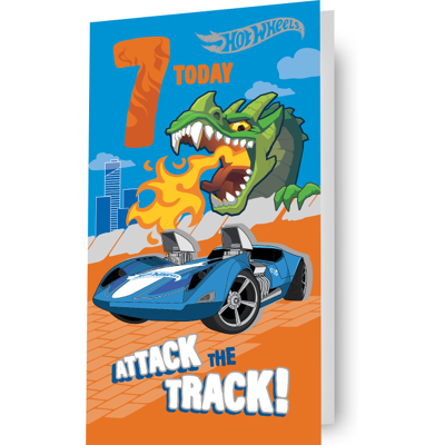 Hot Wheels Age 7 Birthday Card Hot Wheels Age 7 Birthday Card
