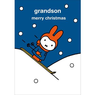 Woodmansterne Miffy Grandson Christmas Card Cute Cartoon Bunny Skiing Childs Xmas Greetings Woodmansterne Miffy Grandson Christmas Card Cute Cartoon Bunny Skiing Childs Xmas Greetings