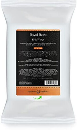 Royal Reins Leather Tack Cleaning Wipes   Equestrian Horse Equipment Cleaner   Removes Sweat