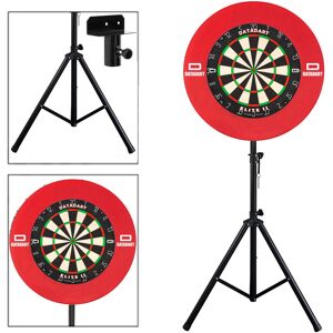 Darts Set with Stand + DATADART ELITE II Dartboard and a Red Surround Darts Set with Stand + DATADART ELITE II Dartboard and a Red Surround
