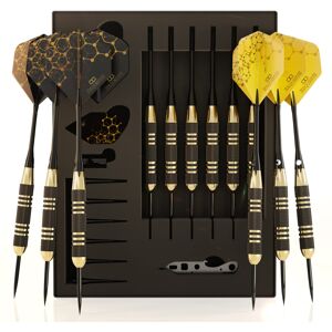 Cc Exquisite Professional Steel Tip Darts Set - 6 x 22g Brass Barrels with 12 Fl Cc Exquisite Professional Steel Tip Darts Set - 6 x 22g Brass Barrels with 12 Fl