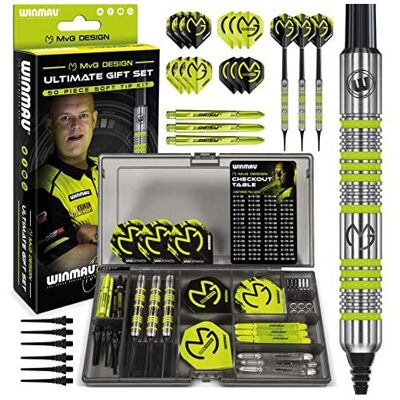WINMAU Michael van Gerwen MvG Softip Gift Set - Darts Set - 50 Piece with Shafts & Flights WINMAU Michael van Gerwen MvG Softip Gift Set - Darts Set - 50 Piece with Shafts & Flights