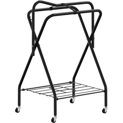vidaXL Saddle Rack Foldable Freestanding Saddle Stand Saddle Holder Black Iron vidaXL Saddle Rack Foldable Freestanding Saddle Stand Saddle Holder Black Iron