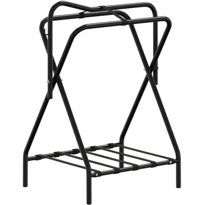 vidaXL Saddle Rack Foldable Freestanding Saddle Stand Saddle Holder Black Iron vidaXL Saddle Rack Foldable Freestanding Saddle Stand Saddle Holder Black Iron