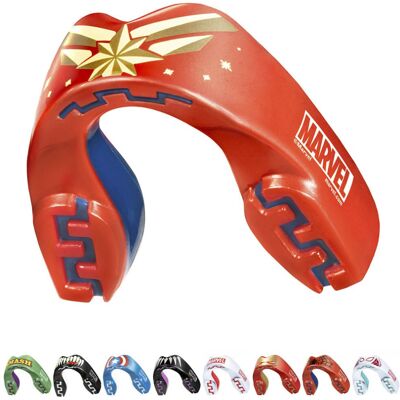 Captain Marvel Metallic Sports Mouthguard Dual Layer Premium Protection Junior G Captain Marvel Metallic Sports Mouthguard Dual Layer Premium Protection Junior G
