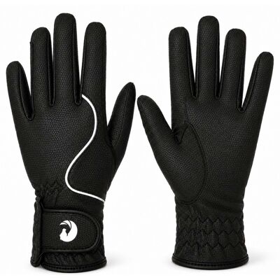Oypla Coco Equestrian Black (XS) Breathable Synthetic Leather Horse Riding Gloves Oypla Coco Equestrian Black (XS) Breathable Synthetic Leather Horse Riding Gloves