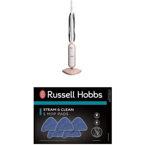 Russell Hobbs Steam & Clean Upright Steam Mop in Blush Pink, 1.4kW 380ml Water T Russell Hobbs Steam & Clean Upright Steam Mop in Blush Pink, 1.4kW 380ml Water T